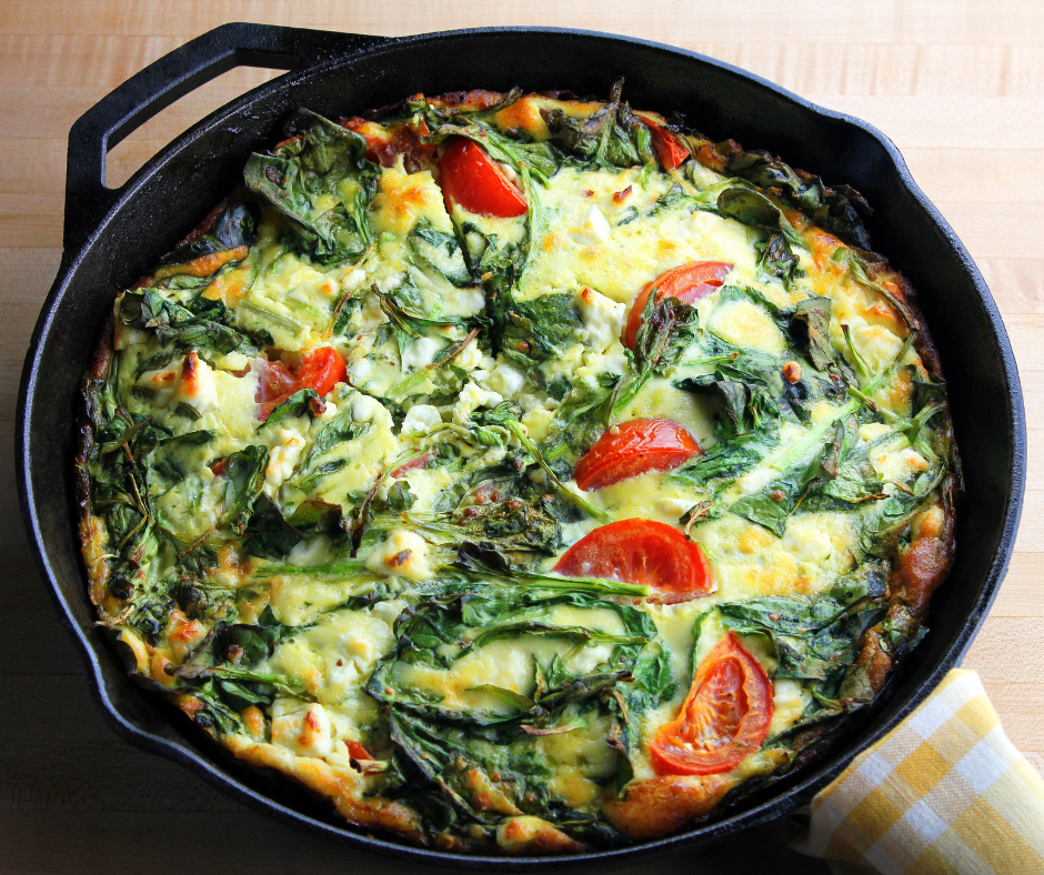 Tomaten-Spinat-Frittata mit Feta